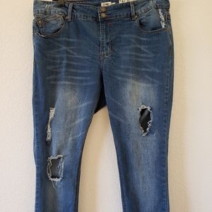 Indigo Rein Ankle Ripped Skinny Jeans